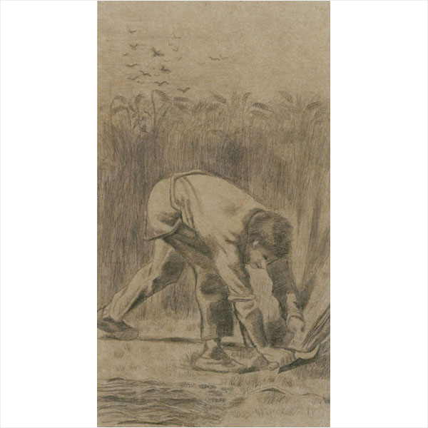 フィンセント･ファン･ゴッホ<br> 《鎌で刈る人(ミレーによる)》 1880年頃